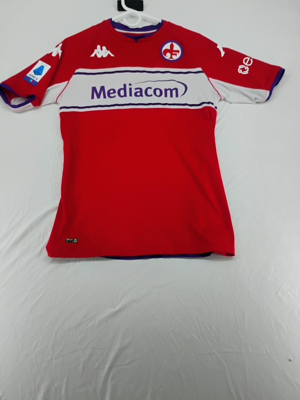 Kappa Red & White Mediacom Football Top - Picture 2 of 5